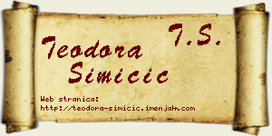 Teodora Simičić vizit kartica